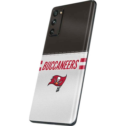 NFL Tampa Bay Buccaneers White Striped Galaxy S20 Fan Edition Skin