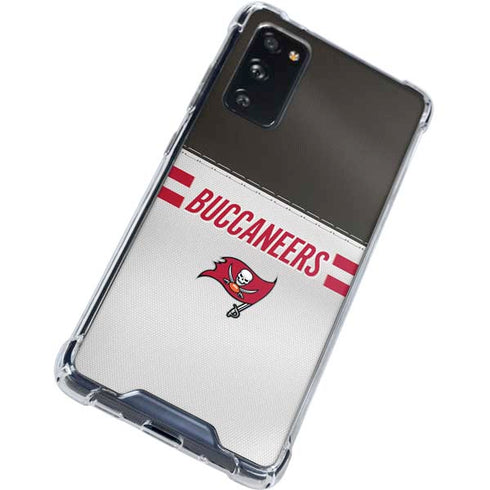 NFL Tampa Bay Buccaneers White Striped Galaxy S20 FE Clear Case