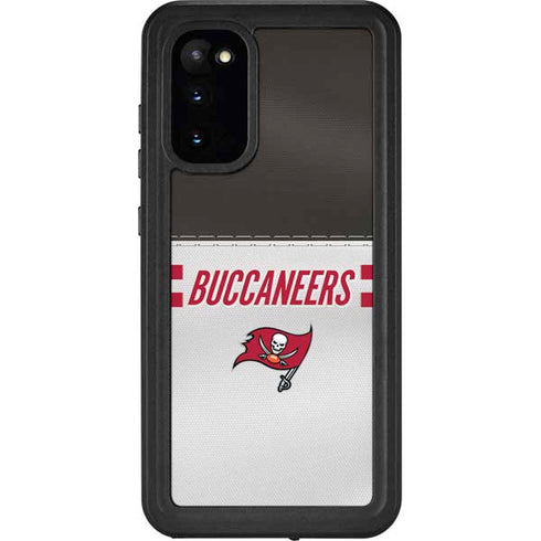 NFL Tampa Bay Buccaneers White Striped Galaxy S20 Waterproof Case