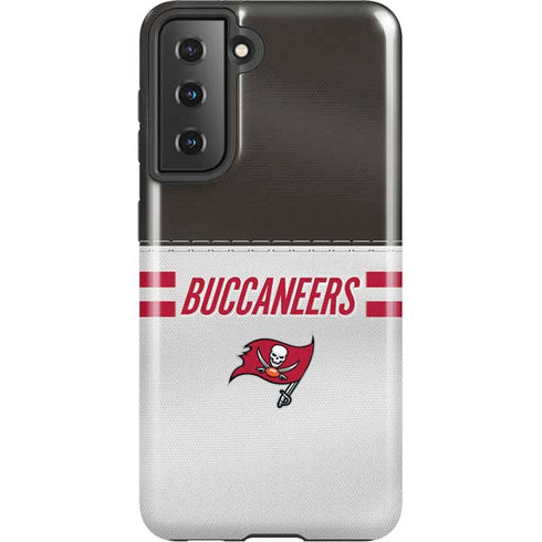 NFL Tampa Bay Buccaneers White Striped Galaxy S21 5G Pro Case