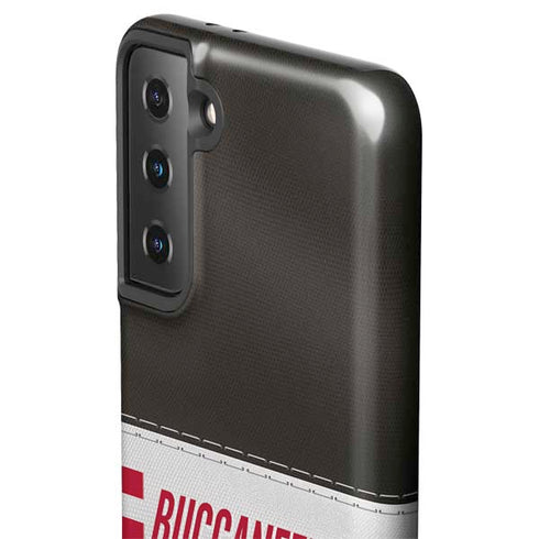 NFL Tampa Bay Buccaneers White Striped Galaxy S21 FE Pro Case