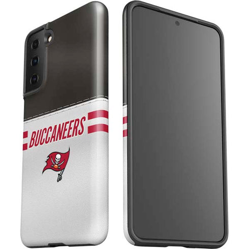 NFL Tampa Bay Buccaneers White Striped Galaxy S21 FE Pro Case