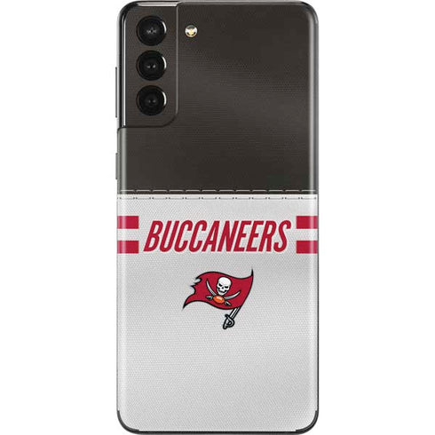 NFL Tampa Bay Buccaneers White Striped Galaxy S21 Plus 5G Skin