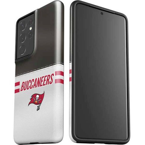 NFL Tampa Bay Buccaneers White Striped Galaxy S21 Ultra 5G Pro Case