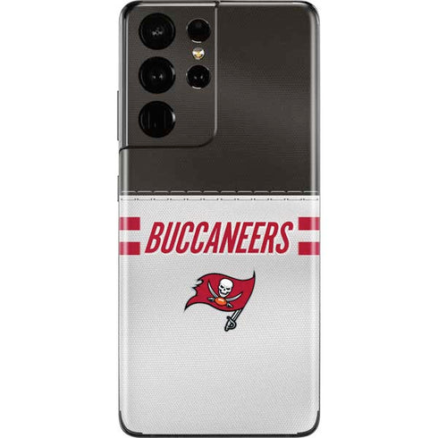 NFL Tampa Bay Buccaneers White Striped Galaxy S21 Ultra 5G Skin
