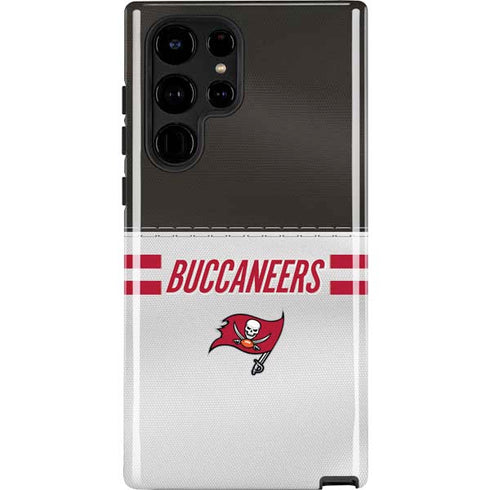 NFL Tampa Bay Buccaneers White Striped Galaxy S22 Ultra Pro Case