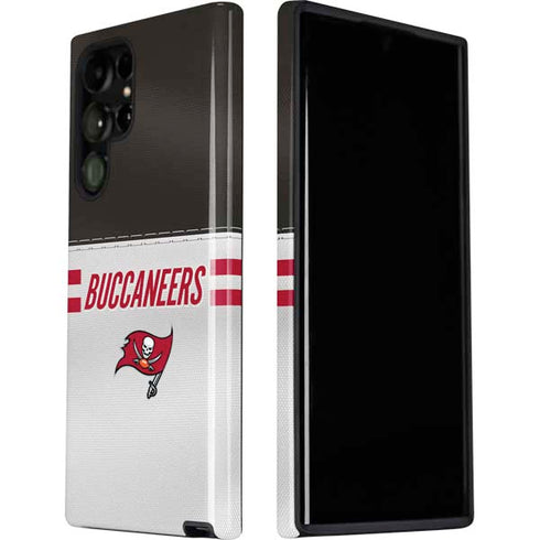 NFL Tampa Bay Buccaneers White Striped Galaxy S22 Ultra Pro Case