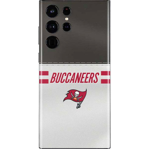 NFL Tampa Bay Buccaneers White Striped Galaxy S22 Ultra Skin