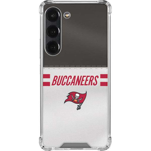 NFL Tampa Bay Buccaneers White Striped Galaxy S23 Clear Case