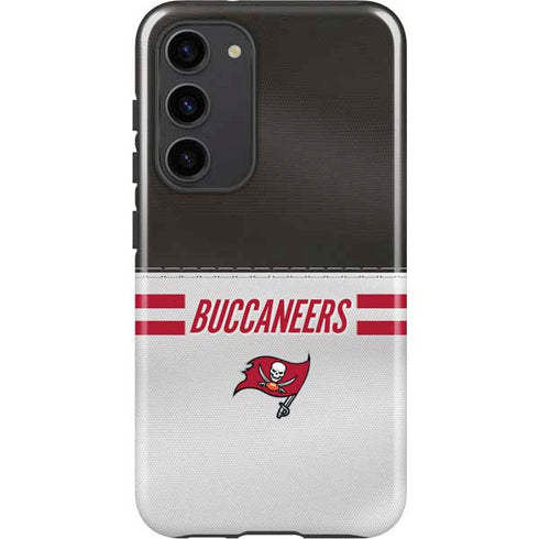 NFL Tampa Bay Buccaneers White Striped Galaxy S23 Plus Pro Case