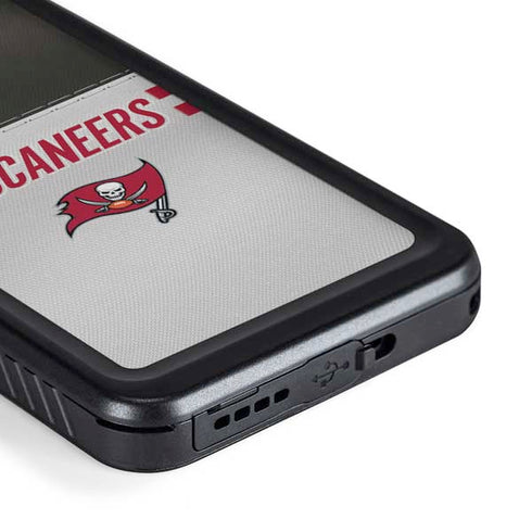 NFL Tampa Bay Buccaneers White Striped Galaxy S23 Plus Waterproof Case