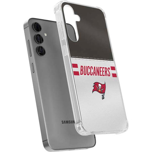 NFL Tampa Bay Buccaneers White Striped Galaxy S24 Plus Clear Case