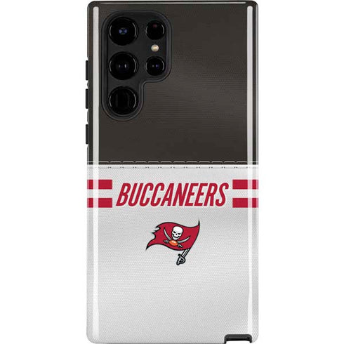 NFL Tampa Bay Buccaneers White Striped Galaxy S24 Ultra Impact Case
