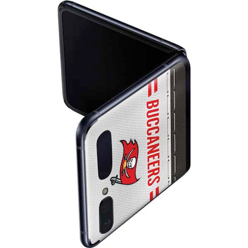 NFL Tampa Bay Buccaneers White Striped Galaxy Z Flip Skin
