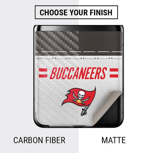 NFL Tampa Bay Buccaneers White Striped Galaxy Z Flip Skin