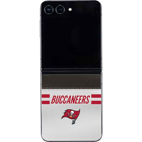 NFL Tampa Bay Buccaneers White Striped Galaxy Z Flip5 5G Skin
