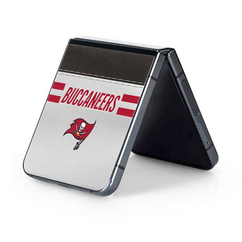NFL Tampa Bay Buccaneers White Striped Galaxy Z Flip5 5G Skin