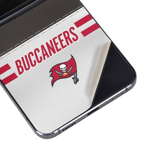 NFL Tampa Bay Buccaneers White Striped Galaxy Z Flip5 5G Skin