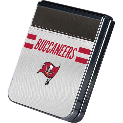 NFL Tampa Bay Buccaneers White Striped Galaxy Z Flip5 5G Skin