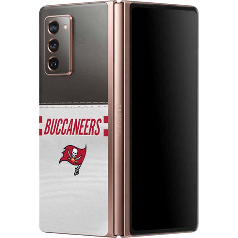 NFL Tampa Bay Buccaneers White Striped Galaxy Z Fold2 5G Skin