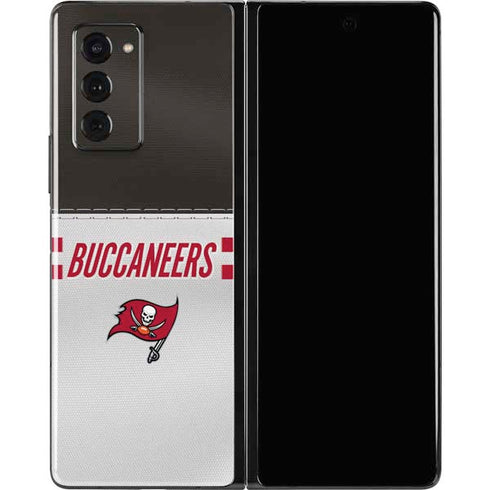 NFL Tampa Bay Buccaneers White Striped Galaxy Z Fold2 5G Skin
