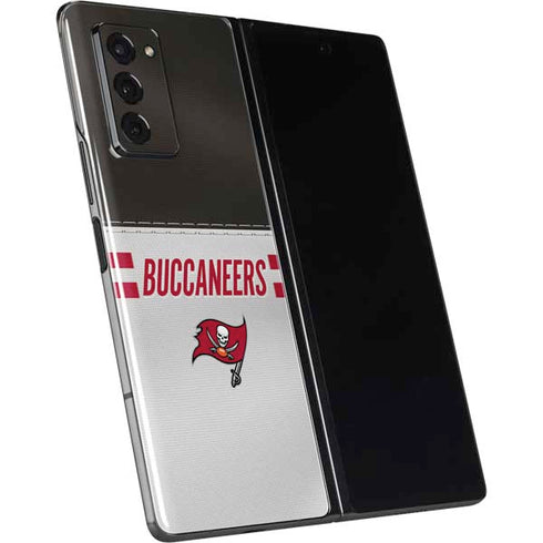 NFL Tampa Bay Buccaneers White Striped Galaxy Z Fold2 5G Skin