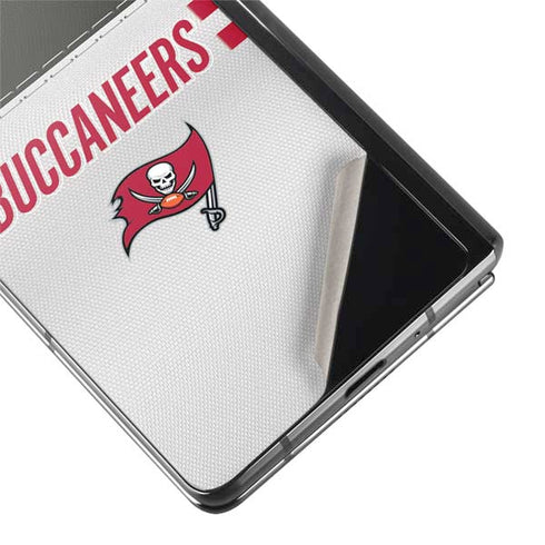 NFL Tampa Bay Buccaneers White Striped Galaxy Z Fold2 5G Skin