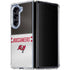NFL Tampa Bay Buccaneers White Striped Galaxy Z Fold5 5G Clear Case