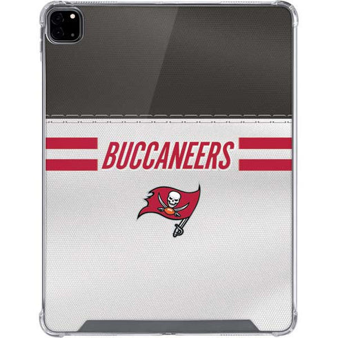 NFL Tampa Bay Buccaneers White Striped iPad Pro 12.9in (2020) Clear Case