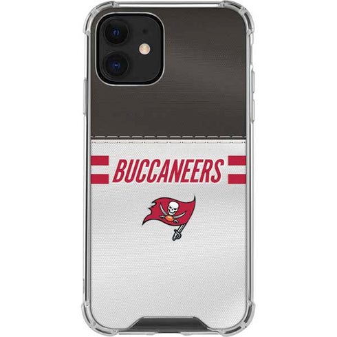NFL Tampa Bay Buccaneers White Striped iPhone 12 Mini Clear Case