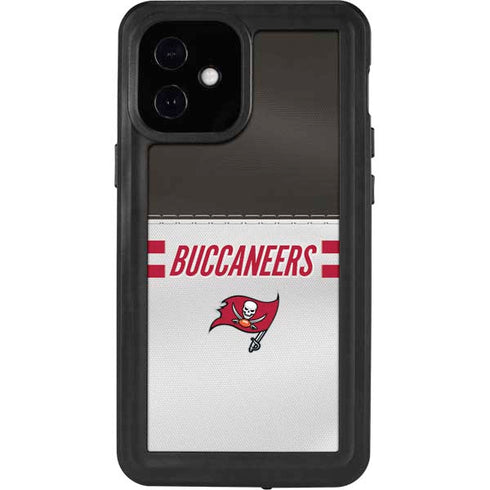 NFL Tampa Bay Buccaneers White Striped iPhone 12 Mini Waterproof Case