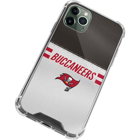 NFL Tampa Bay Buccaneers White Striped iPhone 12 Pro Max Clear Case