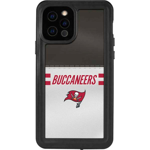 NFL Tampa Bay Buccaneers White Striped iPhone 12 Pro Waterproof Case