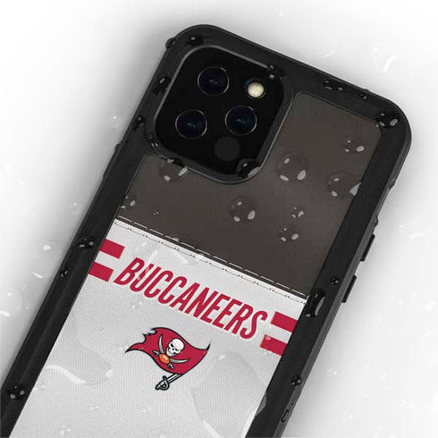 NFL Tampa Bay Buccaneers White Striped iPhone 12 Pro Waterproof Case