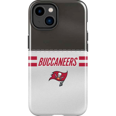 NFL Tampa Bay Buccaneers White Striped iPhone 14 Plus Impact Case