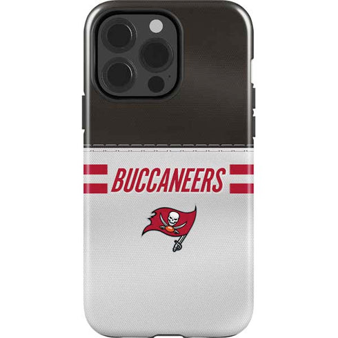 NFL Tampa Bay Buccaneers White Striped iPhone 15 Pro Impact Case