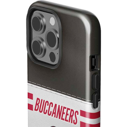 NFL Tampa Bay Buccaneers White Striped iPhone 15 Pro Impact Case