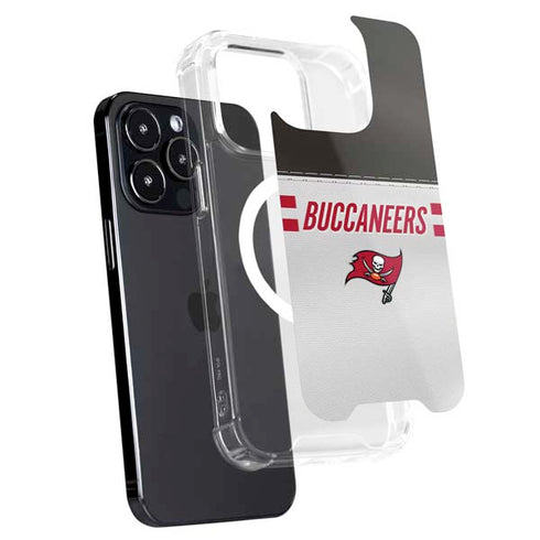 NFL Tampa Bay Buccaneers White Striped iPhone 14 Pro MagSafe Case