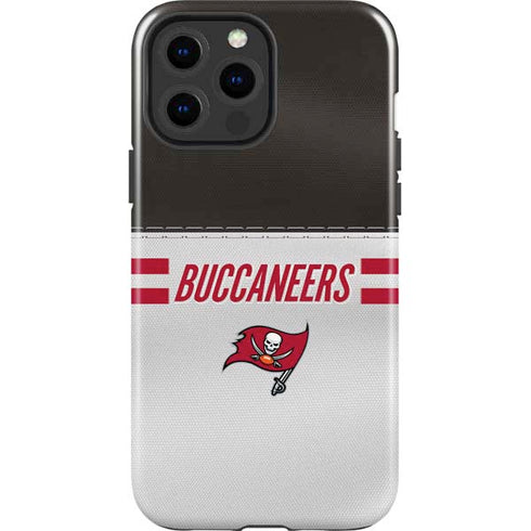 NFL Tampa Bay Buccaneers White Striped iPhone 15 Pro Max Impact Case