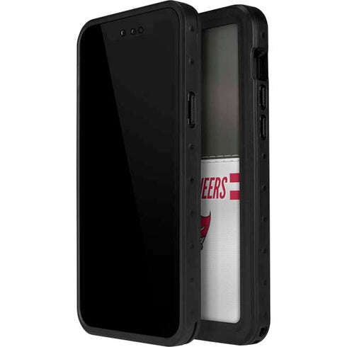NFL Tampa Bay Buccaneers White Striped iPhone 14 Pro Max Waterproof Case