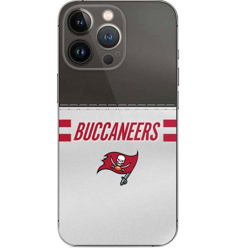 NFL Tampa Bay Buccaneers White Striped iPhone 14 Pro Skin