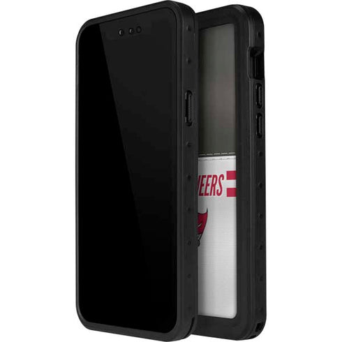 NFL Tampa Bay Buccaneers White Striped iPhone 14 Pro Waterproof Case