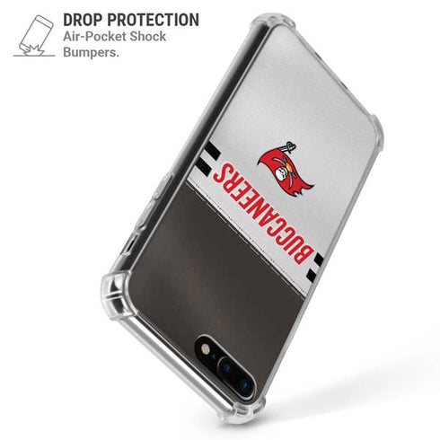 NFL Tampa Bay Buccaneers White Striped iPhone 7/8 Plus Clear Case
