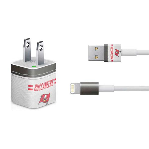 NFL Tampa Bay Buccaneers White Striped iPhone Charger (5W USB) Skin