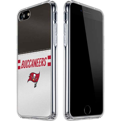 NFL Tampa Bay Buccaneers White Striped iPhone SE (2nd & 3rd Gen) Clear Case
