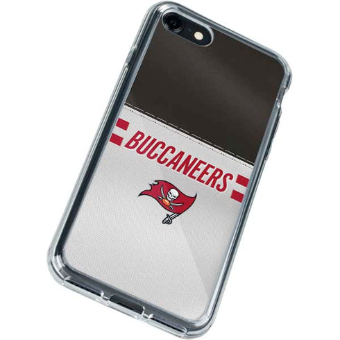 NFL Tampa Bay Buccaneers White Striped iPhone SE (2nd & 3rd Gen) Clear Case