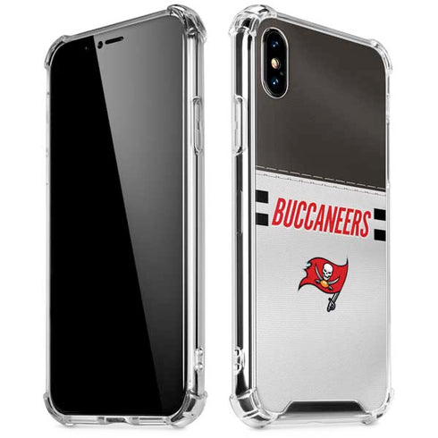 NFL Tampa Bay Buccaneers White Striped iPhone X/XS Clear Case