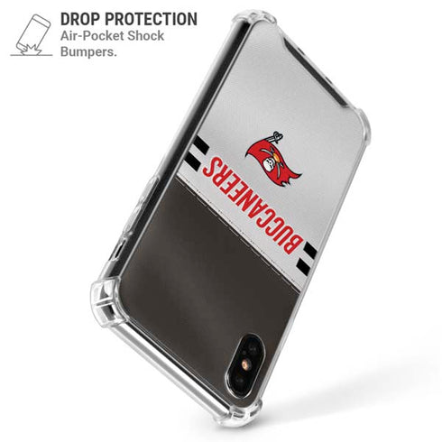 NFL Tampa Bay Buccaneers White Striped iPhone X/XS Clear Case