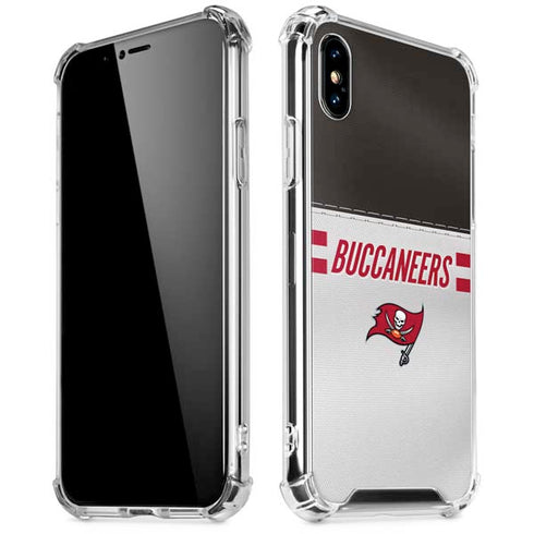 NFL Tampa Bay Buccaneers White Striped iPhone XS Max Clear Case