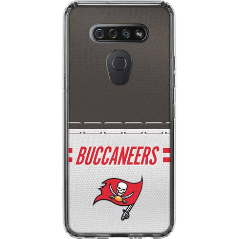 NFL Tampa Bay Buccaneers White Striped LG K51/Q51 Clear Case